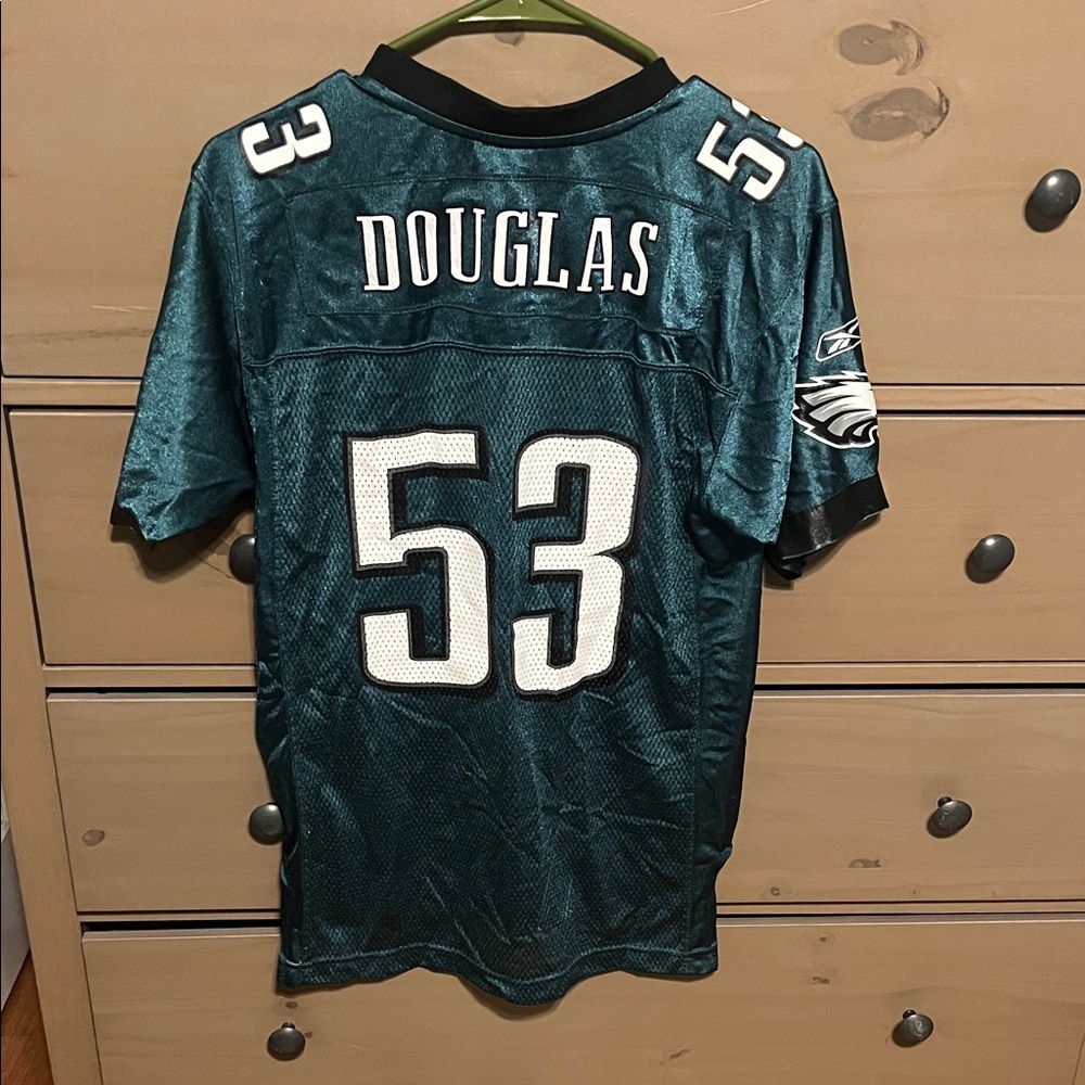 Reebok Eagles Kids Green Jersey Hugh Douglas